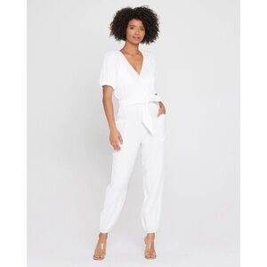 L*Space Shore Thing Deep V Neck White Long Sleeve Jumper Jumpsuit Romper